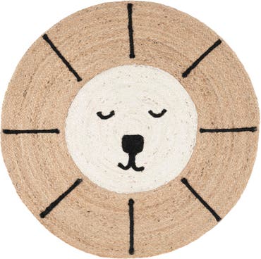  7' 10 x 7' 10 Kids Braided Jute Round Rug