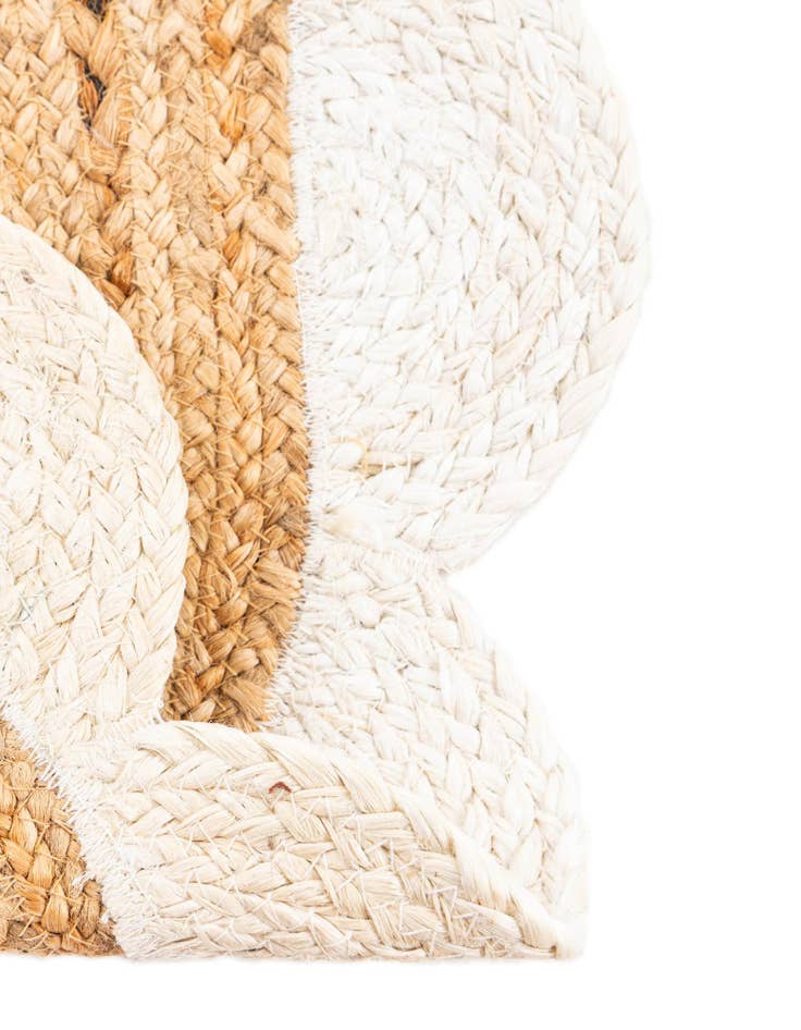 Detail image of  4' 1 x 4' 1  Hand Scallop Braided Jute Round Rug