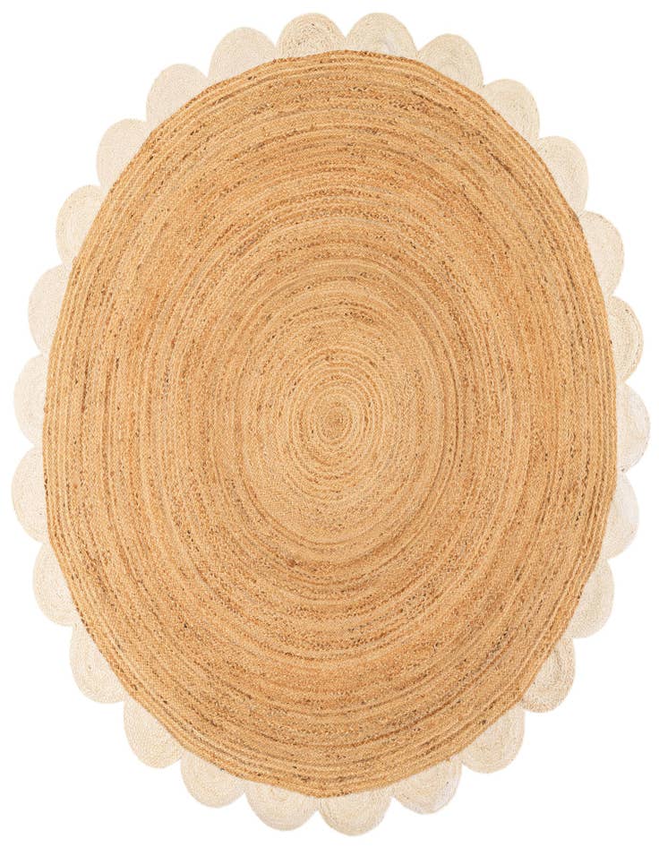 Detail image of 8' x 8' Handmade Scallop Braided Jute Round Rug
