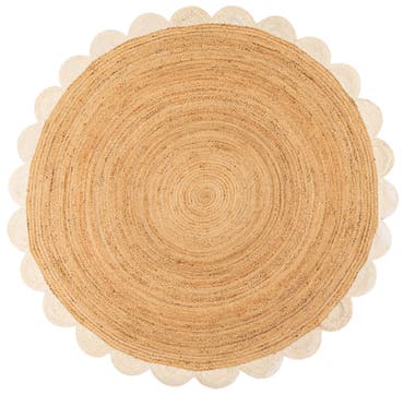  8' x 8'  Hand Scallop Braided Jute Round Rug