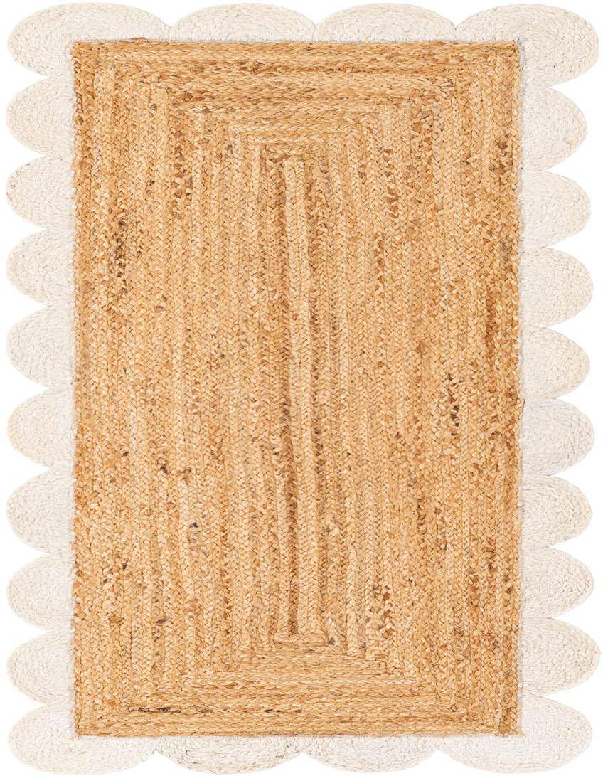 Primary image  2' x 5' 1  Hand Scallop Braided Jute Runner Rug