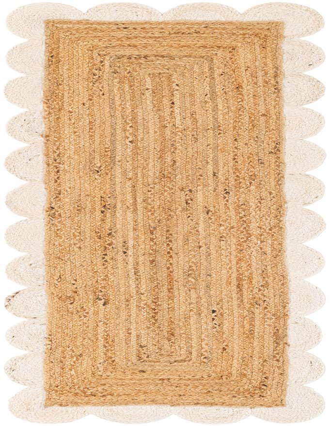 Primary image  2' x 6' 1  Hand Scallop Braided Jute Runner Rug