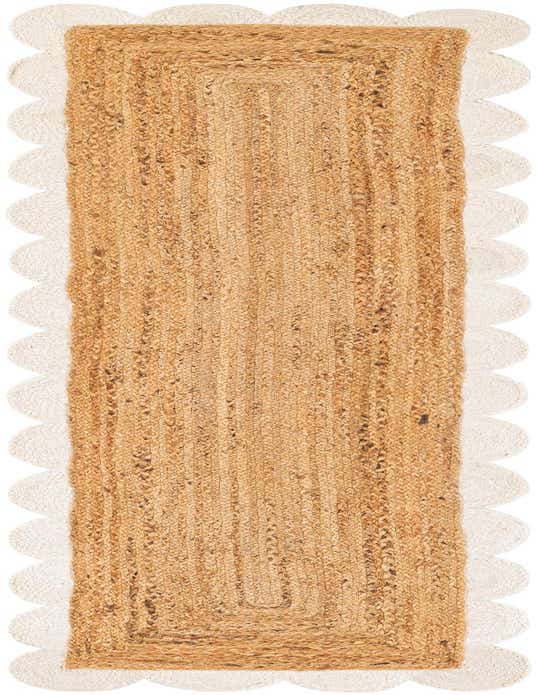 Primary image  2' x 8'  Hand Scallop Braided Jute Runner Rug