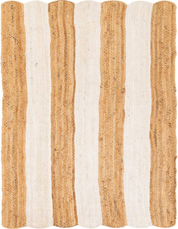 Detail image of  2' 7 x 10'  Hand Scallop Braided Jute Runner Rug