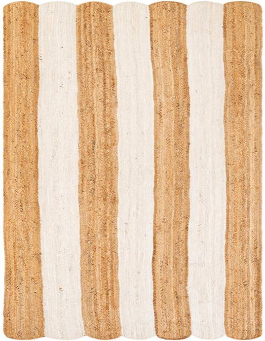 Detail image of  3' 3 x 14' 1  Hand Scallop Braided Jute Runner Rug