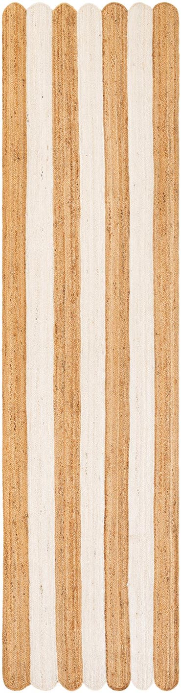  3' 3 x 14' 1  Hand Scallop Braided Jute Runner Rug