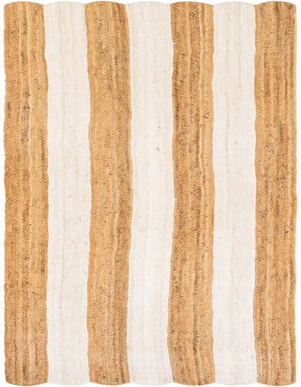 Detail image of  3' 3 x 16' 1  Hand Scallop Braided Jute Runner Rug