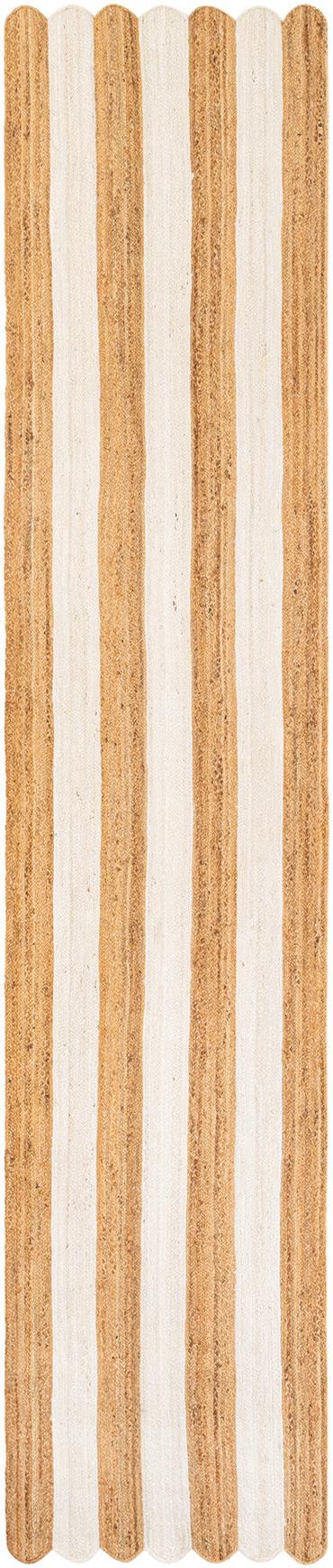  3' 3 x 16' 1  Hand Scallop Braided Jute Runner Rug