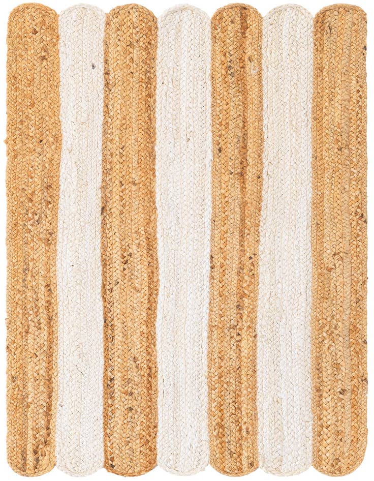 Detail image of  2' x 4' 1  Hand Scallop Braided Jute Runner Rug