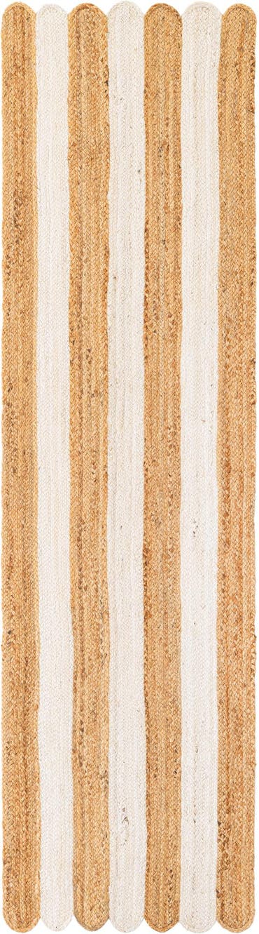  2' x 8'  Hand Scallop Braided Jute Runner Rug