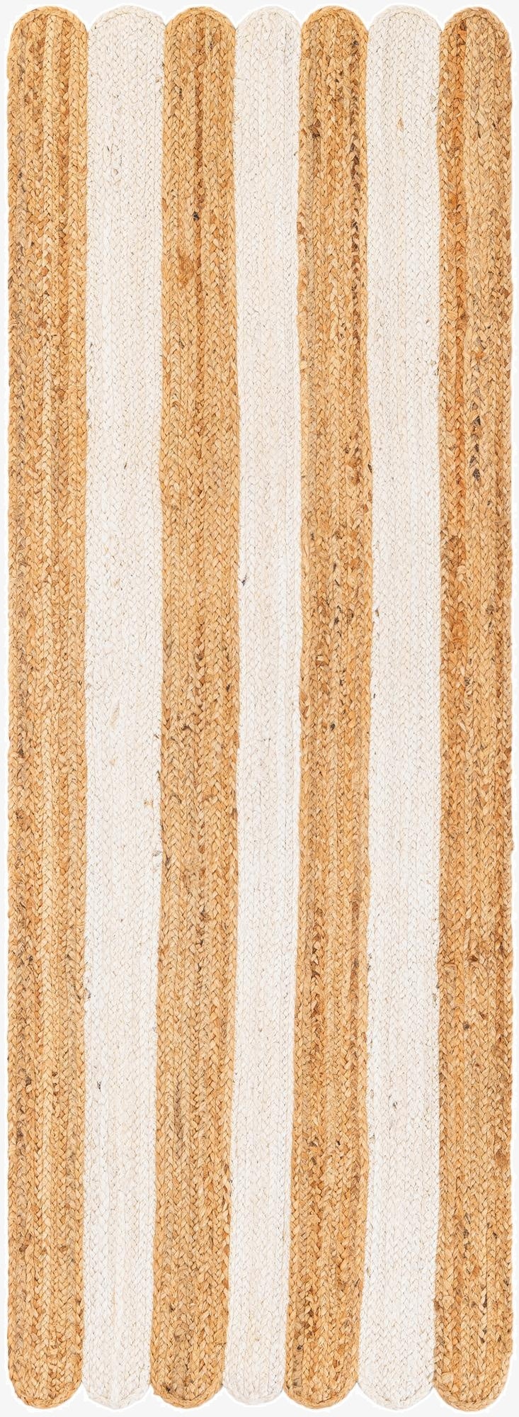  2' x 6' 1  Hand Scallop Braided Jute Runner Rug