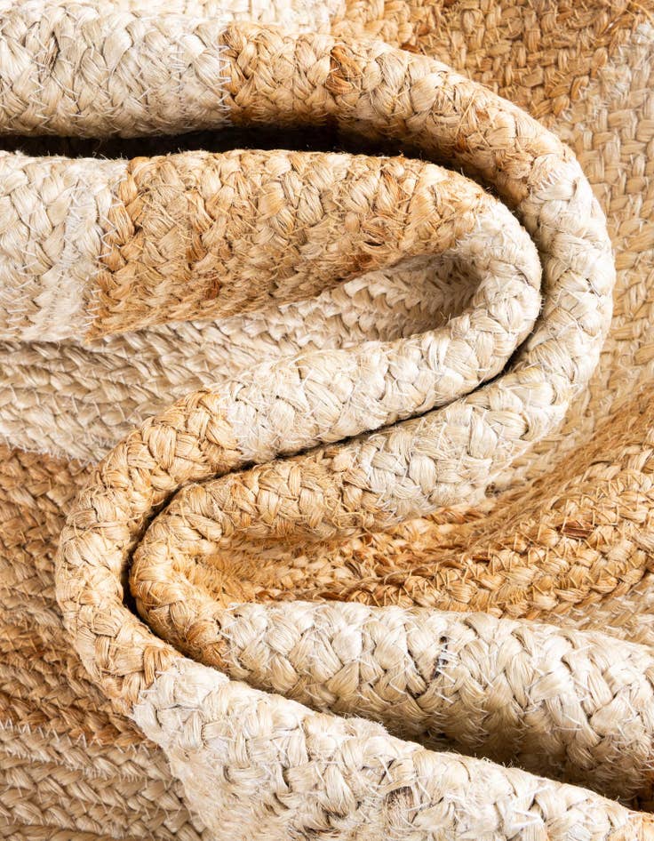 Detail image of  8' x 8'  Hand Scallop Braided Jute Square Rug