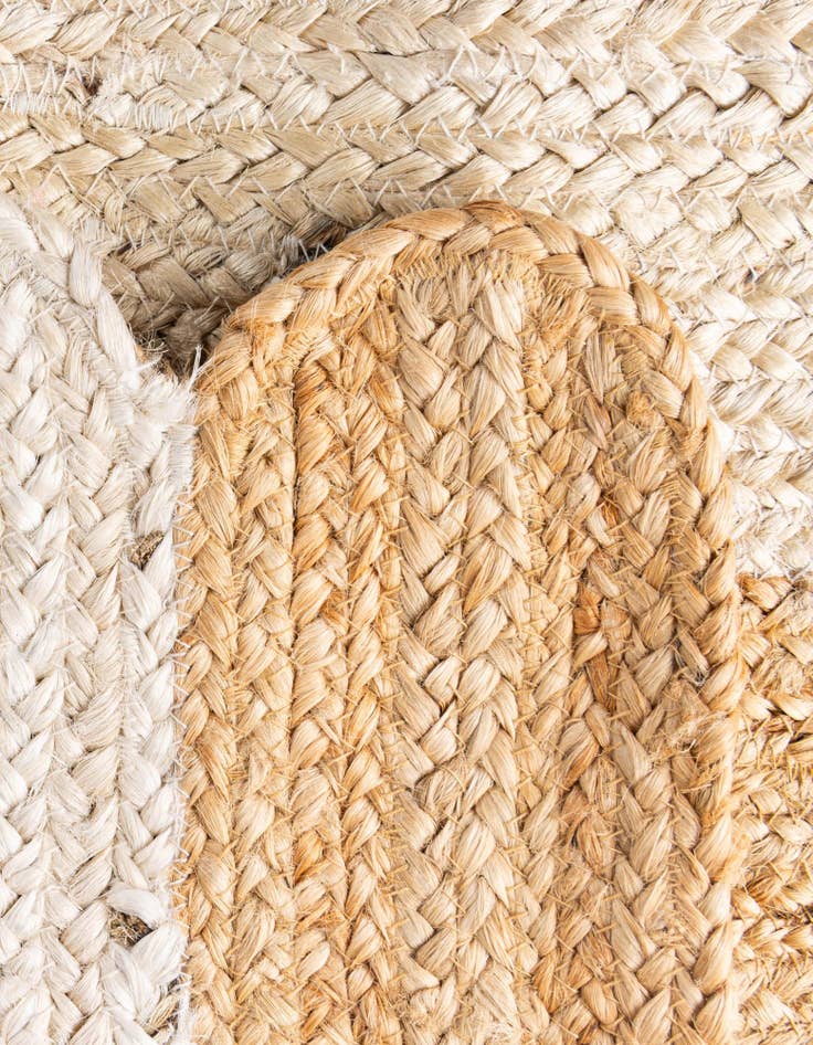 Detail image of  8' x 8'  Hand Scallop Braided Jute Square Rug