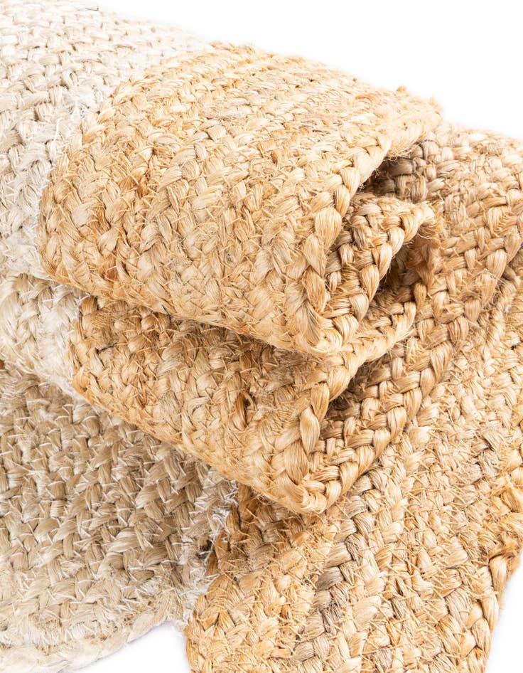 Detail image of  8' x 8'  Hand Scallop Braided Jute Square Rug