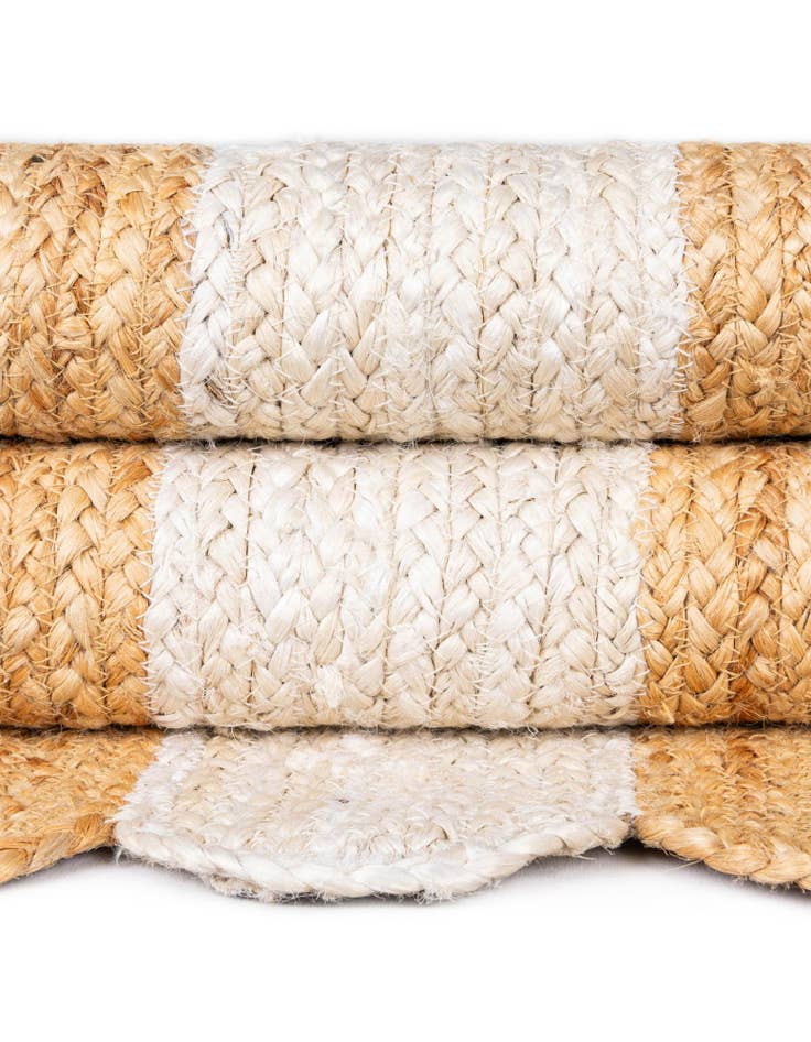 Detail image of  8' x 8'  Hand Scallop Braided Jute Square Rug