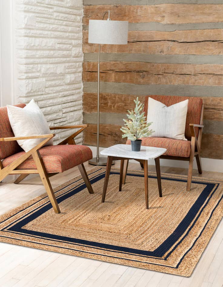 Detail image of  4' 1 x 6' 1  Hand Braided Jute Rug