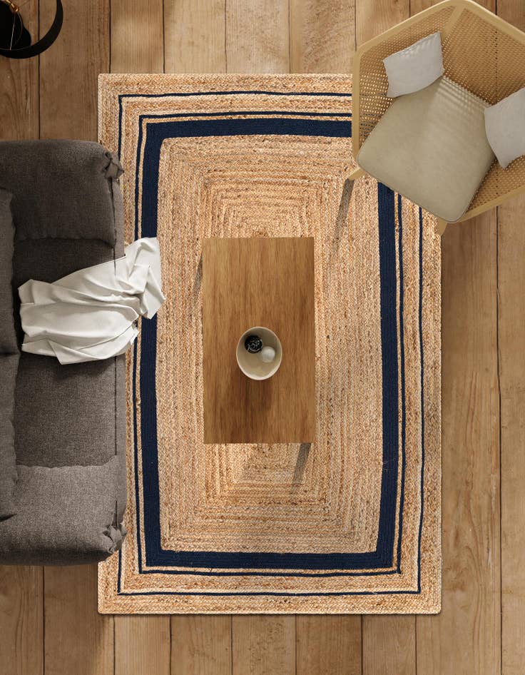 Detail image of  4' 1 x 6' 1  Hand Braided Jute Rug