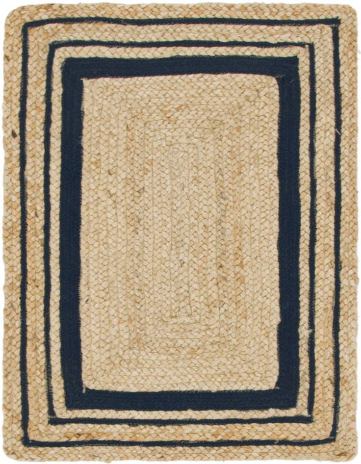 Detail image of  2' x 3' 1  Hand Braided Jute Rug