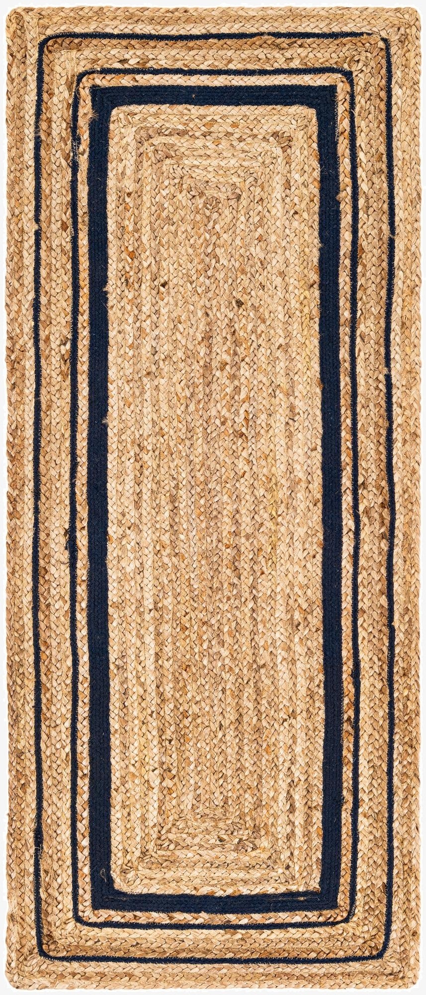  2' 6 x 6' 1  Hand Braided Jute Runner Rug