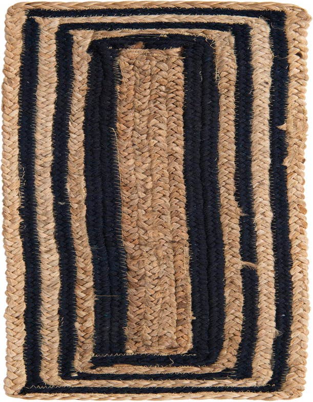 Detail image of  0' 9 x 2' 6  Hand Woven Braided Jute Stair Rug