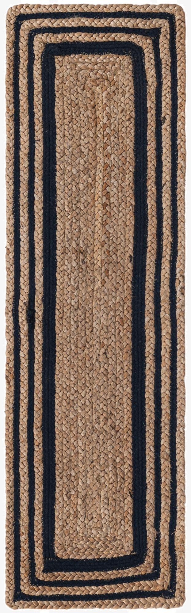  1' 2 x 4' 1  Hand Braided Jute Table Runner Rug