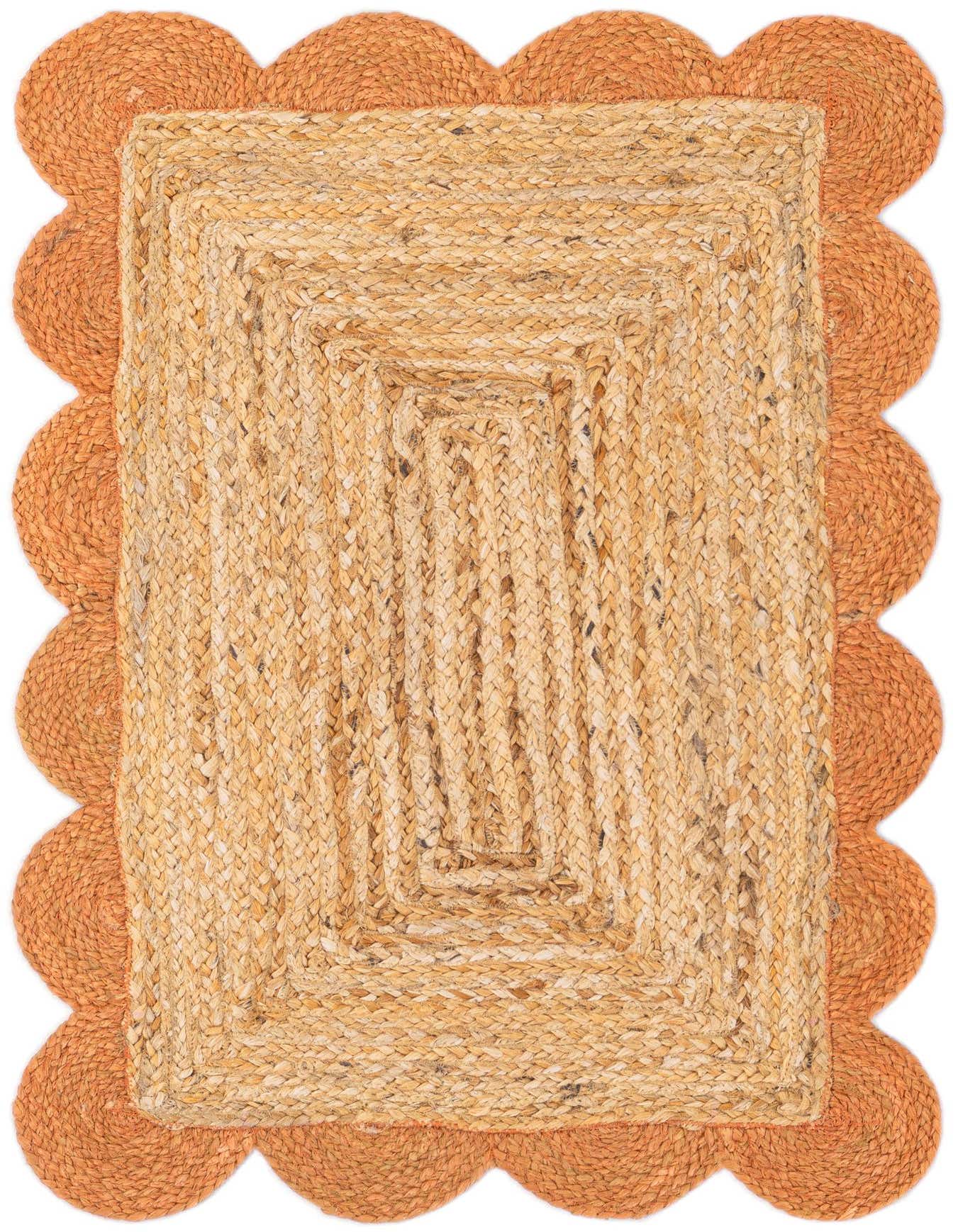 Primary image  2' x 3' 1  Hand Scallop Braided Jute Rug