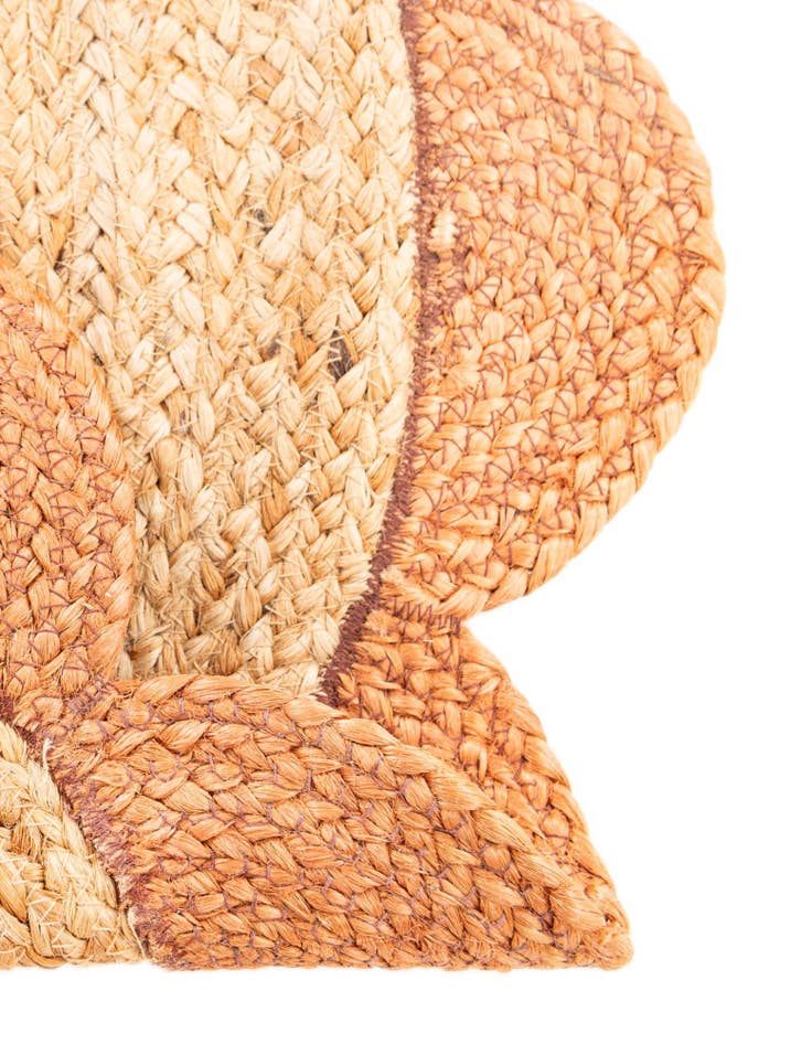 Detail image of  6' 1 x 6' 1  Hand Scallop Braided Jute Round Rug