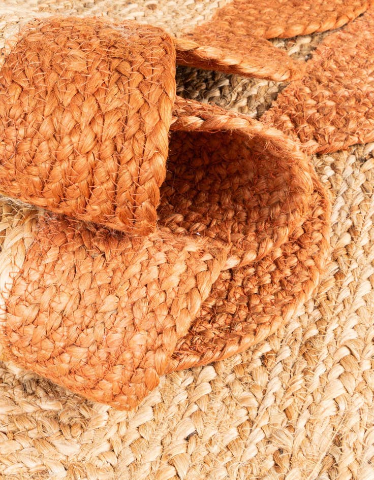 Detail image of  6' 1 x 6' 1  Hand Scallop Braided Jute Round Rug