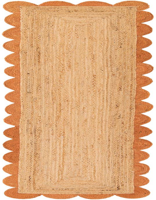 Detail image of  2' 7 x 10'  Hand Scallop Braided Jute Runner Rug