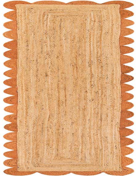 Primary image  2' 7 x 12'  Hand Scallop Braided Jute Runner Rug