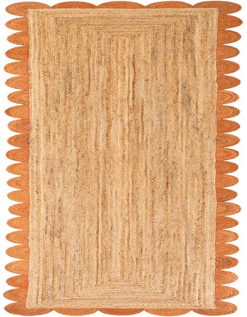 Detail image of  3' 3 x 14' 1  Hand Scallop Braided Jute Runner Rug