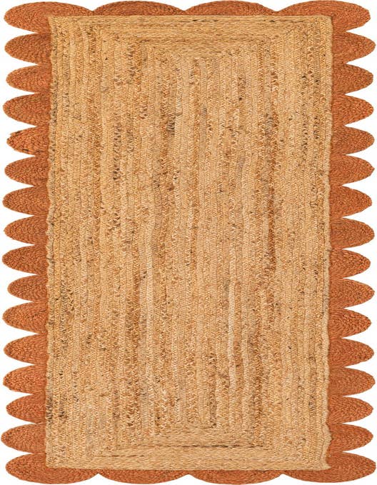 Detail image of  2' x 8'  Hand Scallop Braided Jute Runner Rug