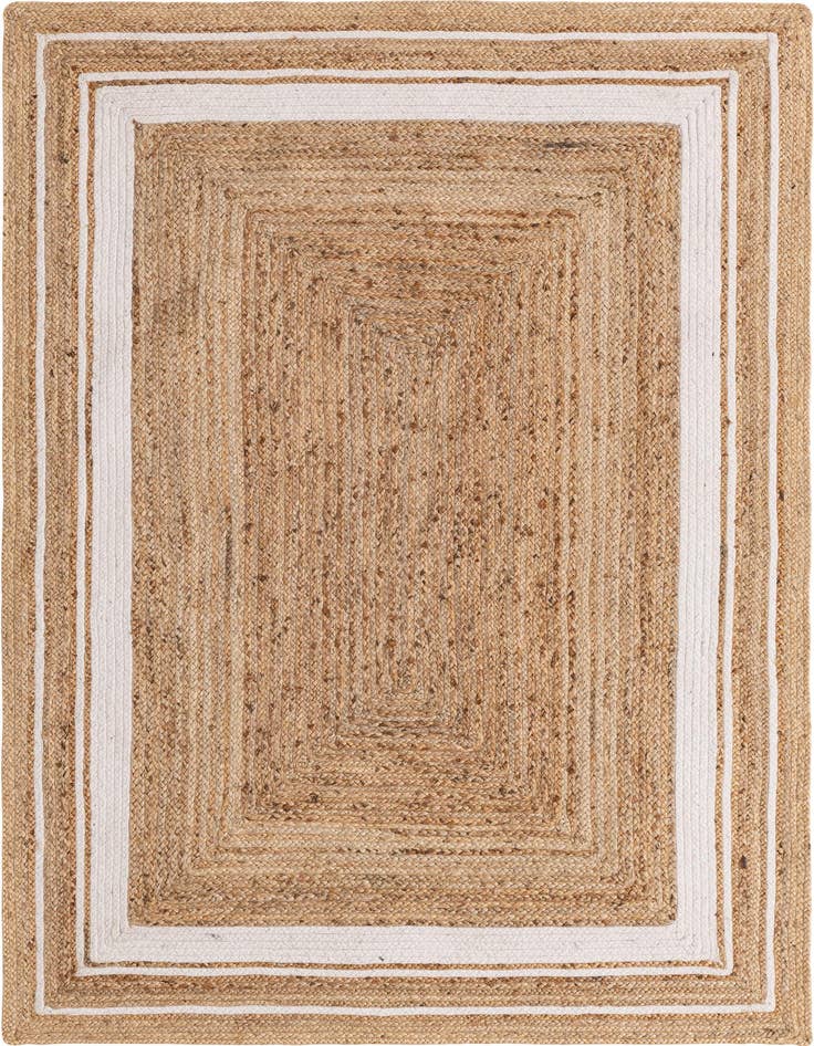 Detail image of 5' 1 x 8' Handmade Braided Jute Rug