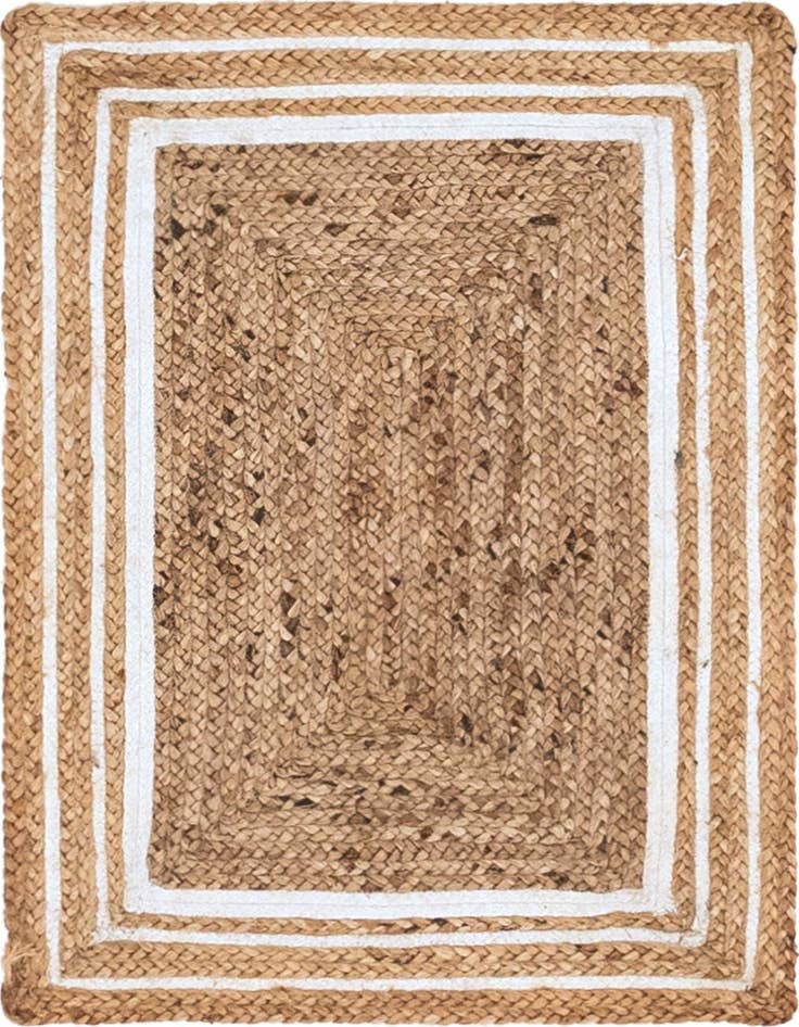 Detail image of  2' x 3' 1  Hand Braided Jute Rug
