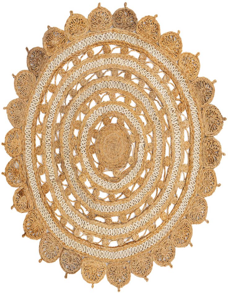 Detail image of  6' 1 x 6' 1  Hand Braided Jute Round Rug