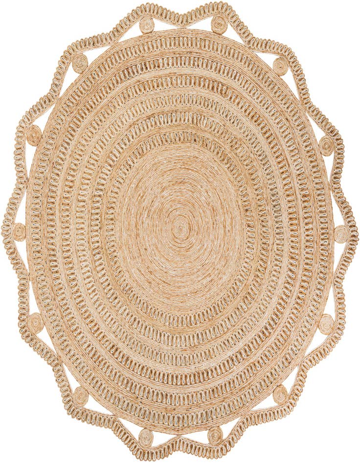 Detail image of  10' x 10'  Hand Braided Jute Round Rug