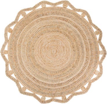  10' x 10'  Hand Braided Jute Round Rug