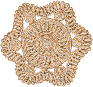  2' x 2'  Hand Braided Jute Round Rug