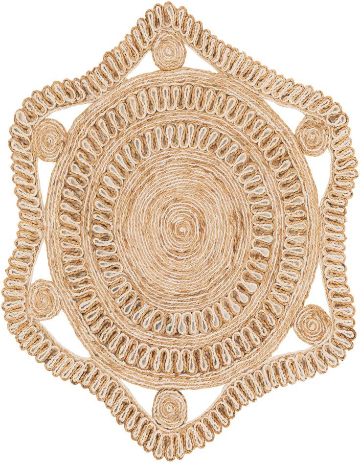 Detail image of  4' 1 x 4' 1  Hand Braided Jute Round Rug