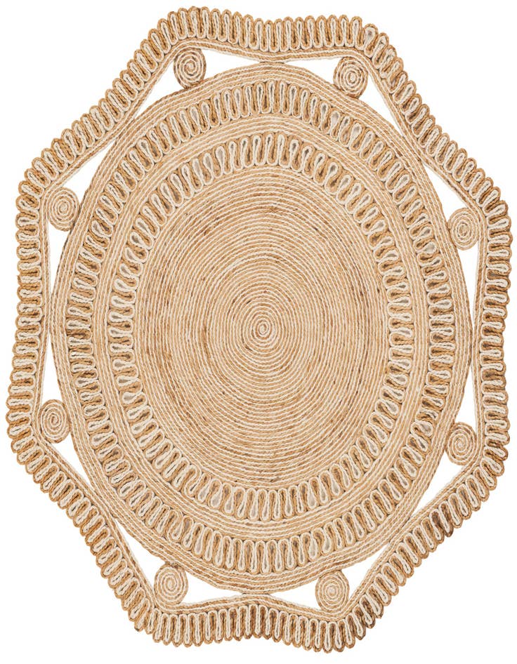 Detail image of  5' 1 x 5' 1  Hand Braided Jute Round Rug