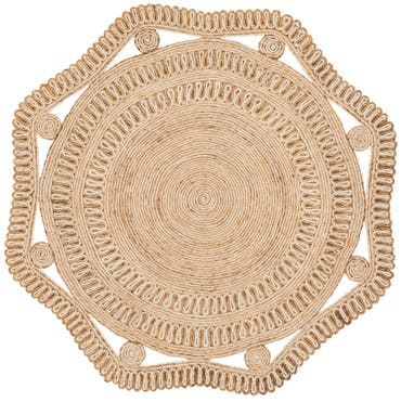  5' 1 x 5' 1  Hand Braided Jute Round Rug