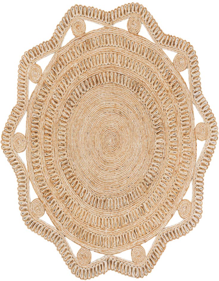 Detail image of  6' 1 x 6' 1  Hand Braided Jute Round Rug