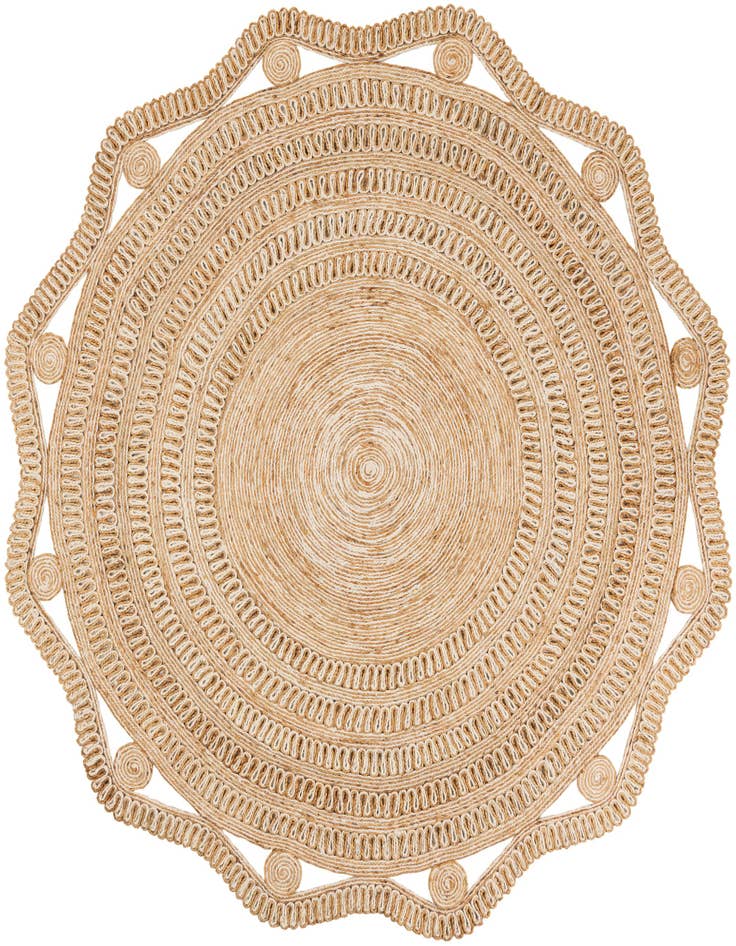 Detail image of  7' 10 x 7' 10  Hand Braided Jute Round Rug