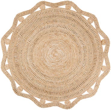  7' 10 x 7' 10  Hand Braided Jute Round Rug