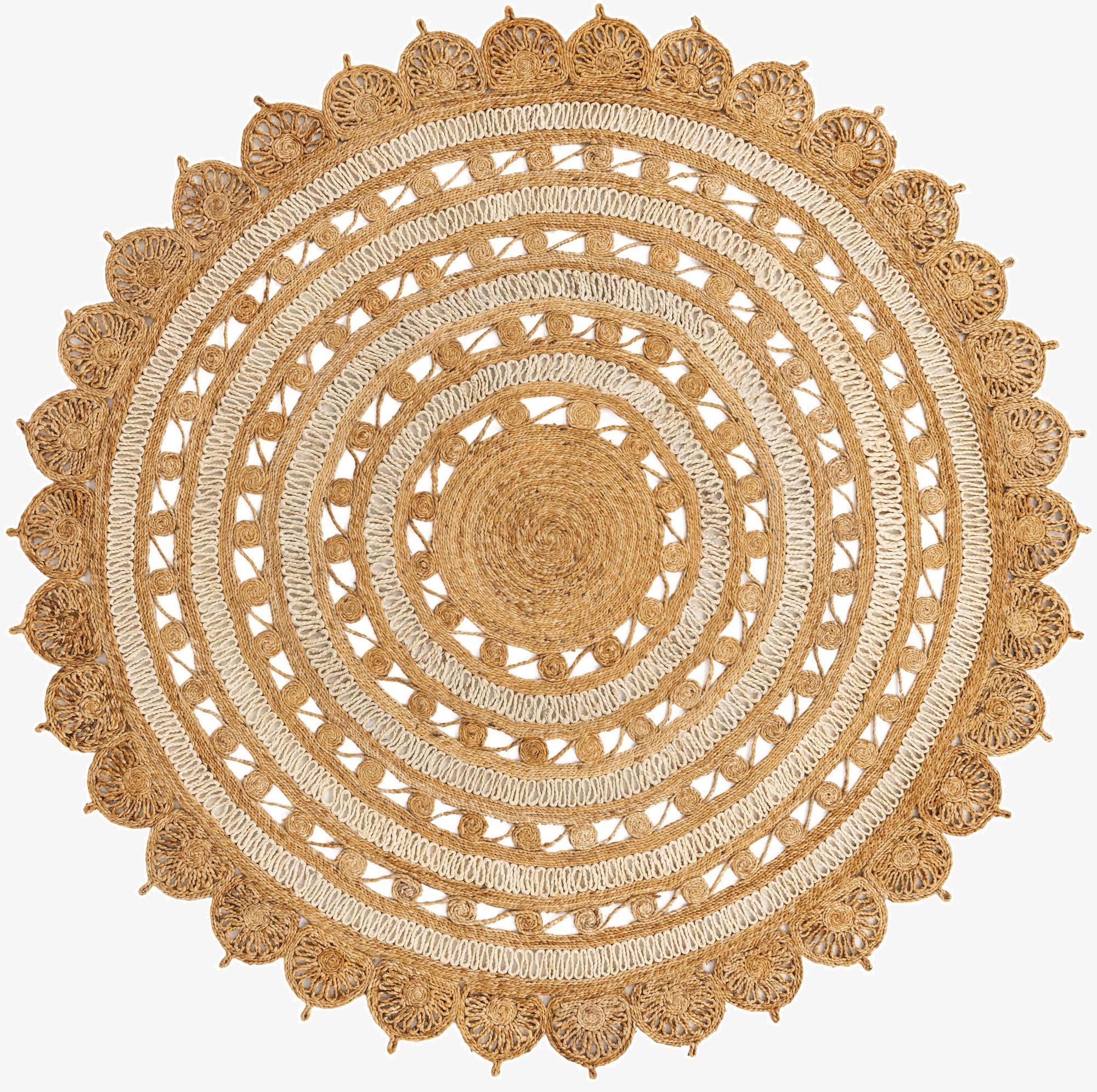  7' 10 x 7' 10  Hand Braided Jute Round Rug