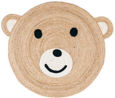  3' 1 x 3' 1  Hand Braided Kids Braided Jute Round Rug