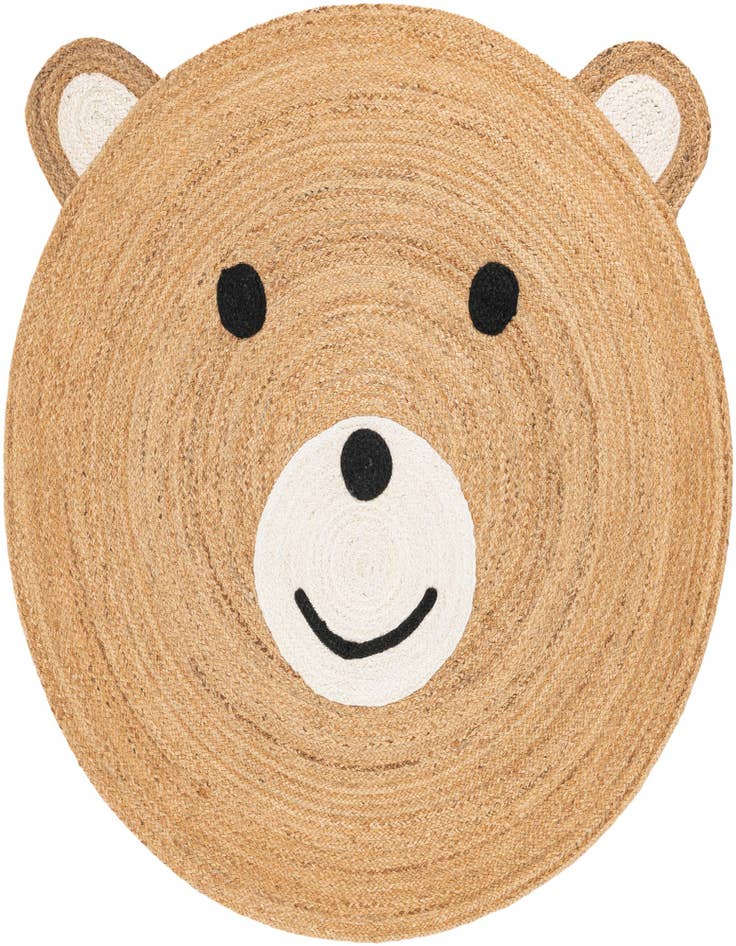 Detail image of  5' 1 x 5' 1  Hand Braided Kids Braided Jute Round Rug