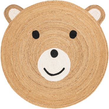  5' 1 x 5' 1  Hand Braided Kids Braided Jute Round Rug