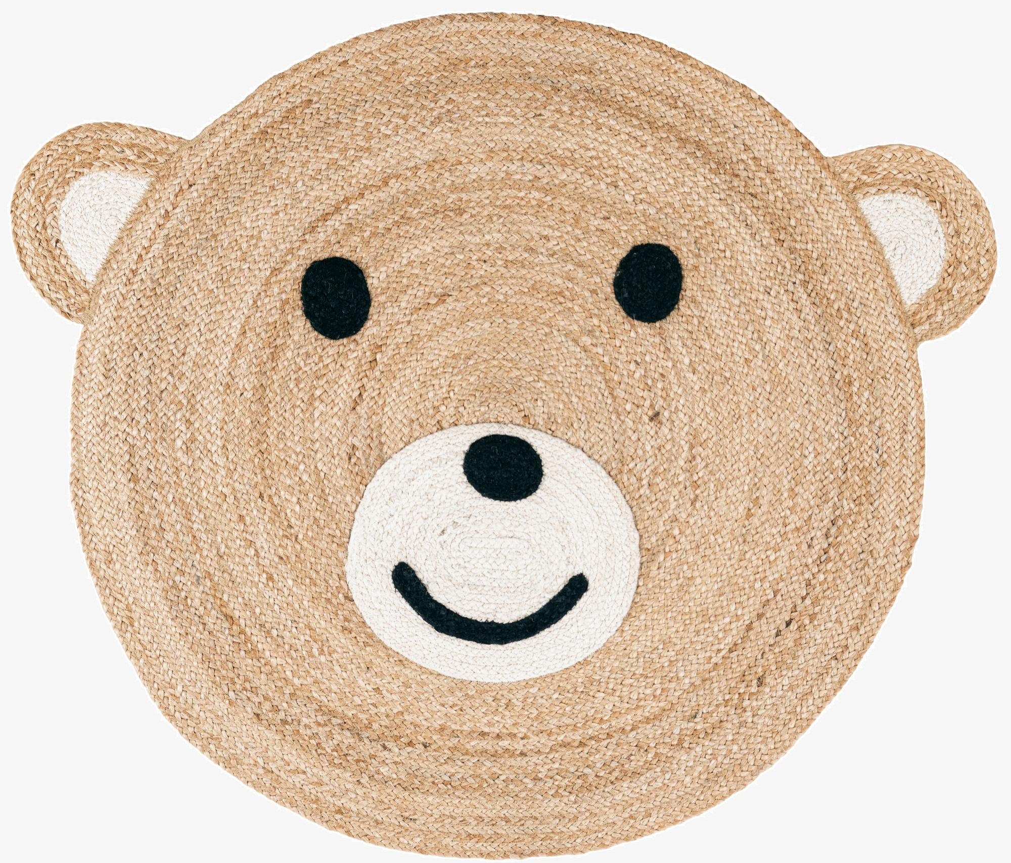  3' 1 x 3' 1  Hand Braided Kids Braided Jute Round Rug