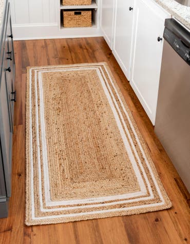  2' 6 x 6' 1  Hand Braided Jute Runner Rug